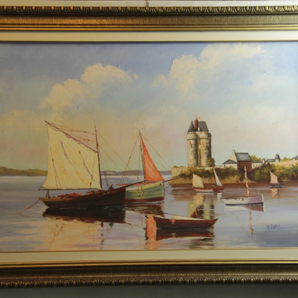 Acrylic on Canvas Painting: Seascape by P. Sykes - Picture 1 of 6